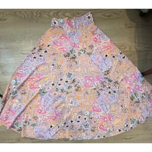 Flowy Bohemian Flower Print Skirt NWT Rhea Small Gorgeous Festival Maxi